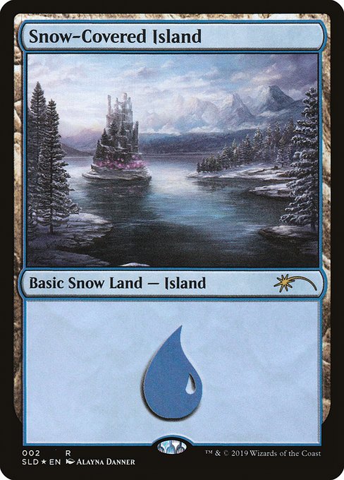 【Foil】(002)《冠雪の島/Snow-Covered Island》[SLD] 土地L